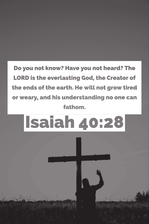 Isaiah 40:28 “Do you not know? Have you not heard? The Everlasting God