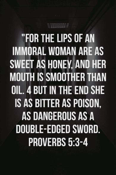 For the lips of an immoral woman are as sweet as honey. Proverbs 5:3