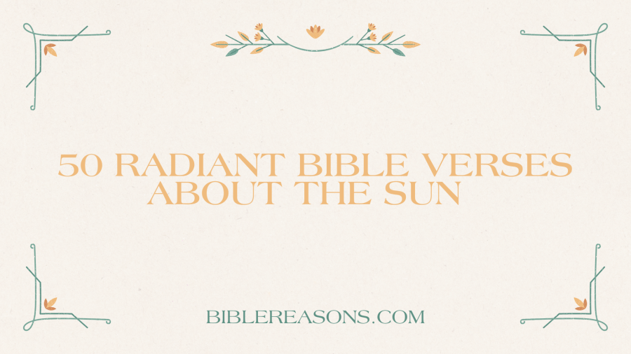 50 Radiant Bible Verses About The Sun Rising